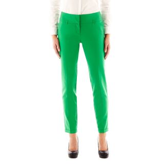 Worthington Wide Waistband Slim Pants, Green, Womens