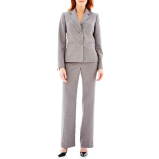 Black Label by Evan Picone Notch Collar Pant Suit, Grey, Womens
