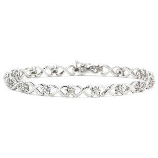 1/10 CT. T.W. Diamond Bracelet Sterling Silver, Womens