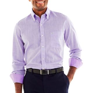 TAILORBYRD Button Front Shirt, Purple, Mens