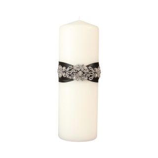 IVY LANE DESIGN Ivy Lane Design Adriana Pillar Candle, Black/Ivory
