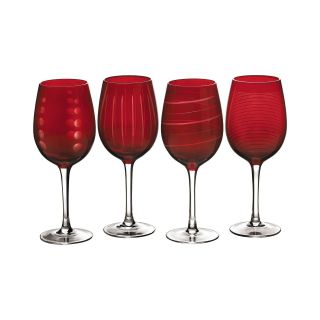 Mikasa Cheers Ruby Set of 4 Wine Glasses