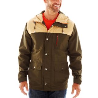 St. Johns Bay Colorblock Anorak Jacket, Olive/khaki, Mens