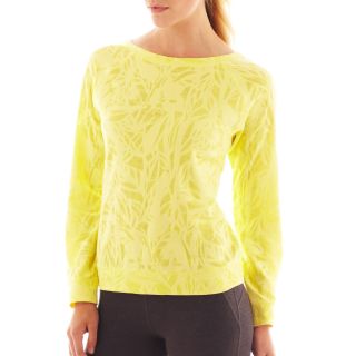 Xersion Burnout Back Zip Sweatshirt   Tall, Yellow, Womens