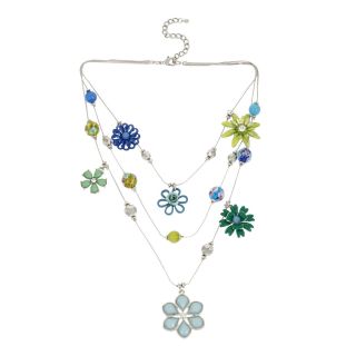 Mixit Floral Illusion Necklace, Blue