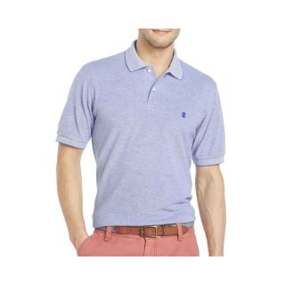 Izod Short Sleeve Solid Oxford Polo Shirt, Blue, Mens