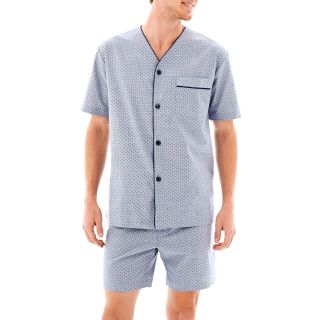 Stafford Premium Oxford Pajama Set Big and Tall, Red/Gray, Mens