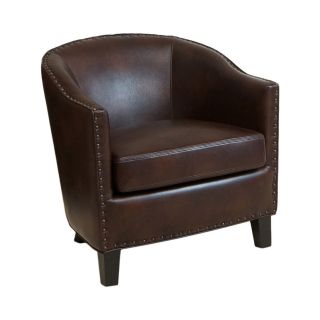 Austin Bonded Leather Club Chair, Brown