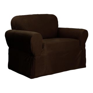 Stretch Dot 1 pc. Stretch Chair Slipcover, Chocolate (Brown)