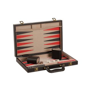 15 Black Leatherette Backgammon Game