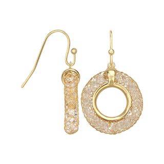 Bridge Jewelry Gold tone Mesh Circle Dangle Earrings