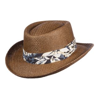 Island Shores Toyo Gambler Hat, Brn/blu, Mens