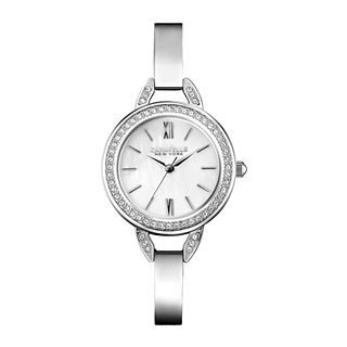Caravelle New York Womens Silver Tone Bangle Watch