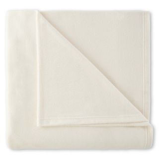 Simple Luxury Solid Microfleece Blanket, Cream
