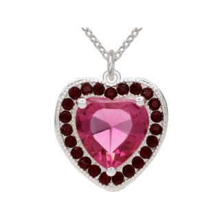Bridge Jewelry Pure Silver Plated Red Heart Crystal Pendant