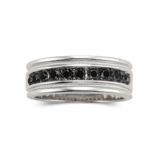 Mens 1/2 CT. T.W. Black Diamond Ring Sterling Silver, White