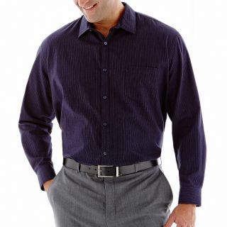CLAIBORNE Topsfield Stripe Woven Shirt Big and Tall, Blue, Mens