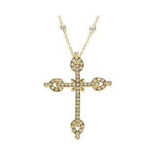 telio by Doris Panos Decorative Gold Tone Cross Pendant, Womens