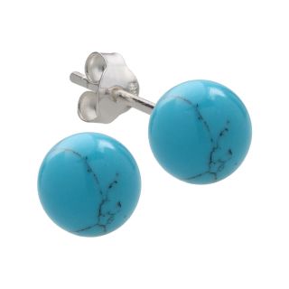 Bridge Jewelry Imitation Turquoise Ball Stud Earrings