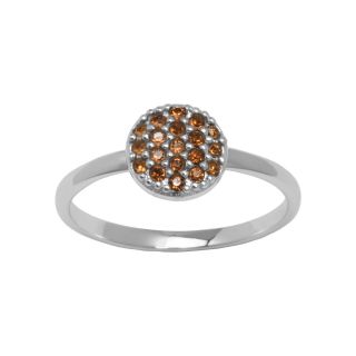 Brown Crystal Ring Sterling Silver, White, Girls