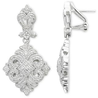 Sterling Silver 1/10 CT. T.W. Diamond Drop Earrings, Womens