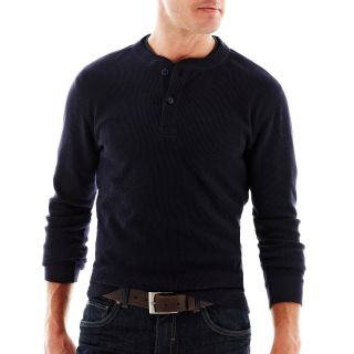 St. Johns Bay Thermal Crewneck, Navy, Mens