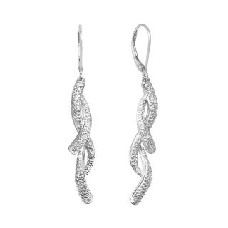 Diamond Addiction Diamond Accent Twist Linear Earrings, Womens