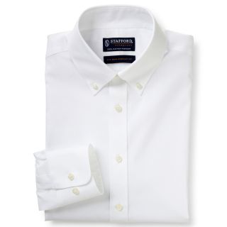 Stafford Signature No Iron No Pocket Dress Shirt Big and Tall, White, Mens