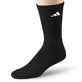 Adidas 6 pk Athletic Crew Cushion Socks, Black, Mens