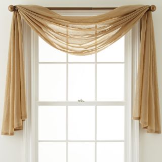 ROYAL VELVET Crushed Voile Scarf Valance, Fawn