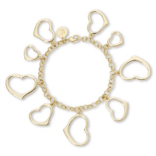 LIZ CLAIBORNE Gold Tone Openwork Hearts Bracelet