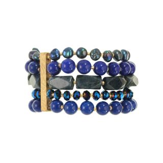 ROX by Alexa Dyed Blue Lapis Stretch 5 Strand Bracelet, Womens