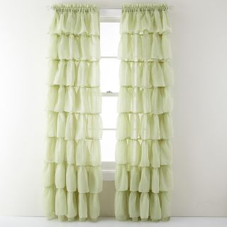 Lorraine Gypsy Ruffled Rod Pocket Sheer Panel, Green