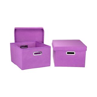HOUSEHOLD ESSENTIALS 2 Piece Side Storage Bin Set, Purple