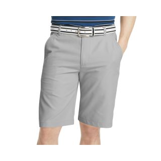 Izod Golf Solid Flat Front Shorts, Silver, Mens
