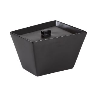 Creative Bath Products Angles Covered Jar, Black