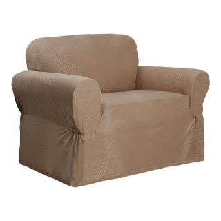 Stretch Dot 1 pc. Stretch Chair Slipcover, Tan