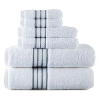 ROYAL VELVET Egyptian Cotton Striped Dobby Bath Towels, Blue