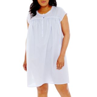 Adonna Short Sleeve Cotton Nightgown   Plus, Classic Lilac, Womens