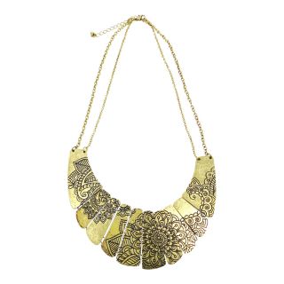 MIXIT Gold Tone Double Chain Ethnic Statement Necklace, Yellow