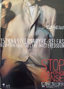Stop Making Sense   15th Anniversary Re Release Movie Poster