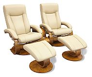 Mac Motion Euro Double Recliner and Ottoman Set in Cobblestone
