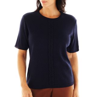 Alfred Dunner Bryce Canyon Solid Sweater Shell, Navy, Womens