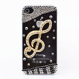 Zircon Music Note Transparent Back Case for iPhone 4/4S
