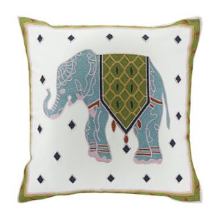Embroidered Elephant Cotton Decorative Pillow Cover