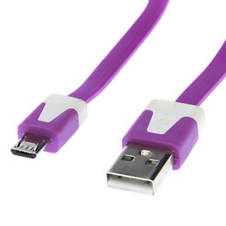 Extended Noodle Style USB 2.0 Male to Micro USB 2.0 Male(Purple 3.0m)