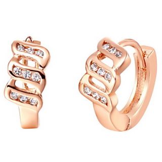 European Gold Or Silver Plated With Cubic Zirconia Hollow Womens Earrings(More Colors)
