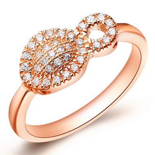 Sweet Sliver Or Gold With Cubic Zirconia Round Womens Ring(1 Pc)