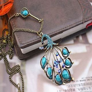 Womens Turquoise Peacock Necklace