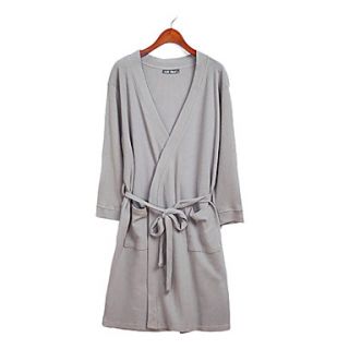 Bath Robe,High class Terry 100% Cotton Gray Solid Colour Garment